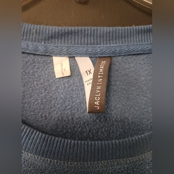 JACLYN INTIMATES 1X women's blue long-sleeve comfy top💙 - Picture 2 of 3